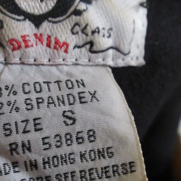 Vintage Retro I.O.U Black Denim Jean Jacket (Sz, S) and Jean (Sz. 5) Set - Picture 6 of 16